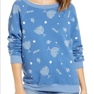 Wildfox It’s Lit Menorah Sweatshirt Small